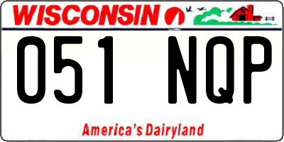 WI license plate 051NQP