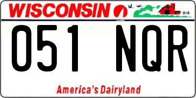 WI license plate 051NQR