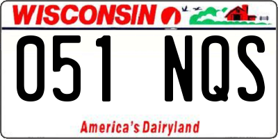 WI license plate 051NQS