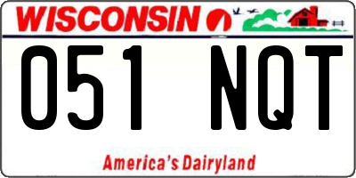 WI license plate 051NQT