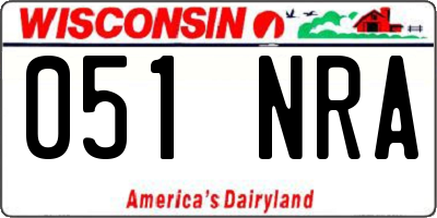 WI license plate 051NRA