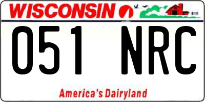 WI license plate 051NRC