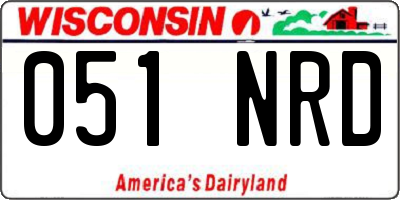 WI license plate 051NRD