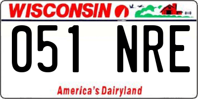 WI license plate 051NRE