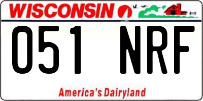 WI license plate 051NRF