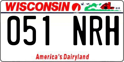 WI license plate 051NRH