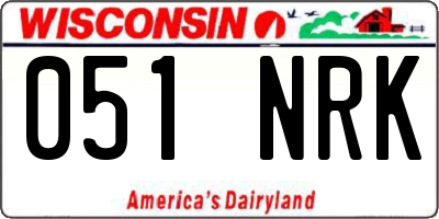 WI license plate 051NRK