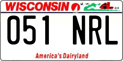 WI license plate 051NRL