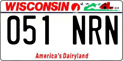 WI license plate 051NRN