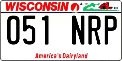 WI license plate 051NRP