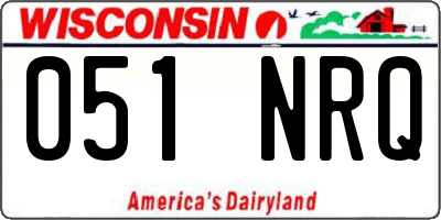 WI license plate 051NRQ