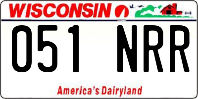 WI license plate 051NRR