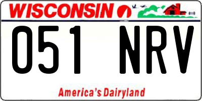 WI license plate 051NRV