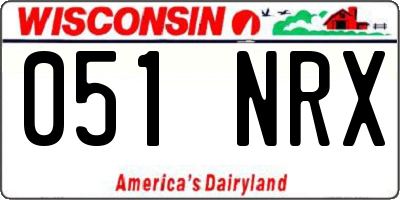 WI license plate 051NRX