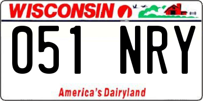 WI license plate 051NRY