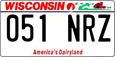 WI license plate 051NRZ