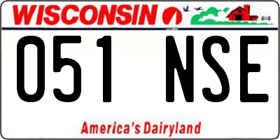 WI license plate 051NSE