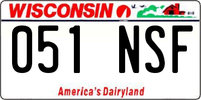WI license plate 051NSF