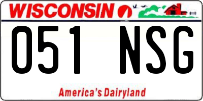 WI license plate 051NSG