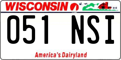 WI license plate 051NSI