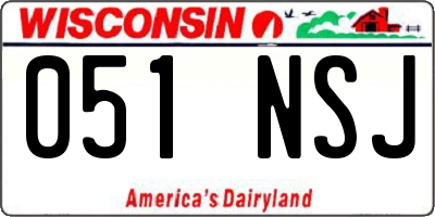 WI license plate 051NSJ