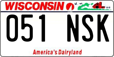 WI license plate 051NSK