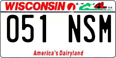 WI license plate 051NSM