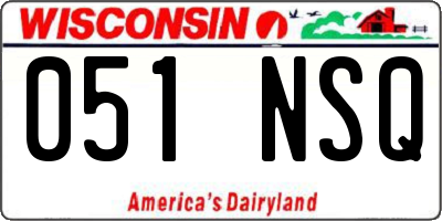 WI license plate 051NSQ