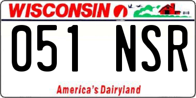 WI license plate 051NSR