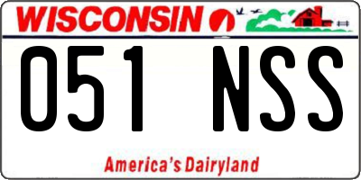 WI license plate 051NSS