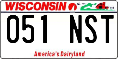 WI license plate 051NST