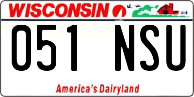 WI license plate 051NSU