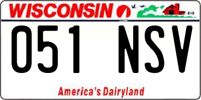 WI license plate 051NSV