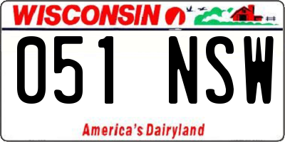 WI license plate 051NSW