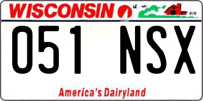 WI license plate 051NSX