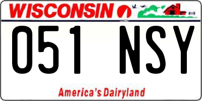 WI license plate 051NSY