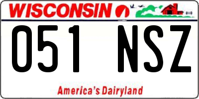 WI license plate 051NSZ