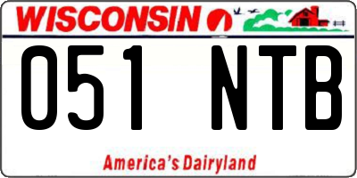 WI license plate 051NTB