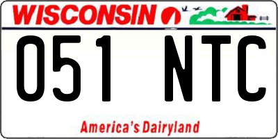 WI license plate 051NTC