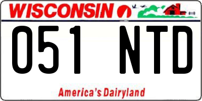 WI license plate 051NTD