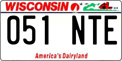 WI license plate 051NTE