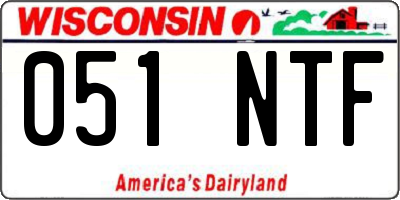 WI license plate 051NTF