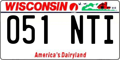 WI license plate 051NTI