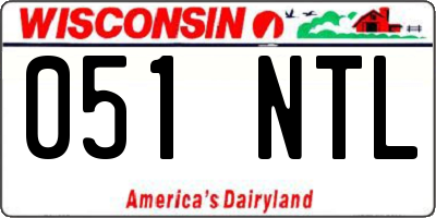 WI license plate 051NTL