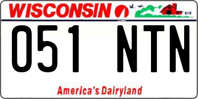WI license plate 051NTN