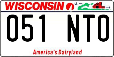 WI license plate 051NTO