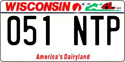 WI license plate 051NTP