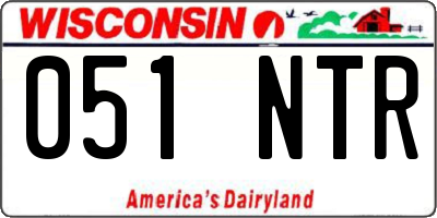 WI license plate 051NTR