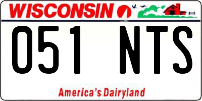 WI license plate 051NTS