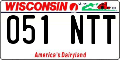WI license plate 051NTT
